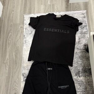 Essentials Black Kids Tee and Shorts Set